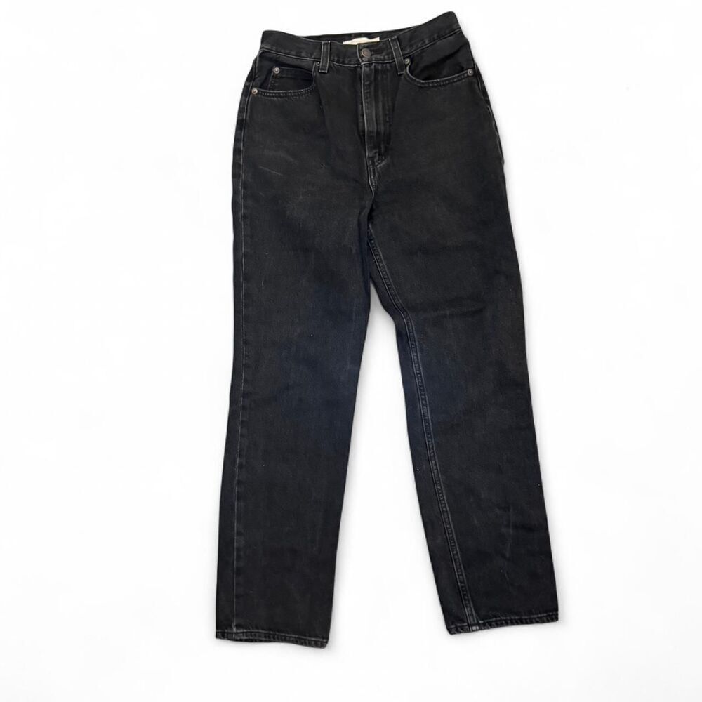 Levi’s Premium 70s High Slim Straight Jeans Black Wash Size 28 High Rise